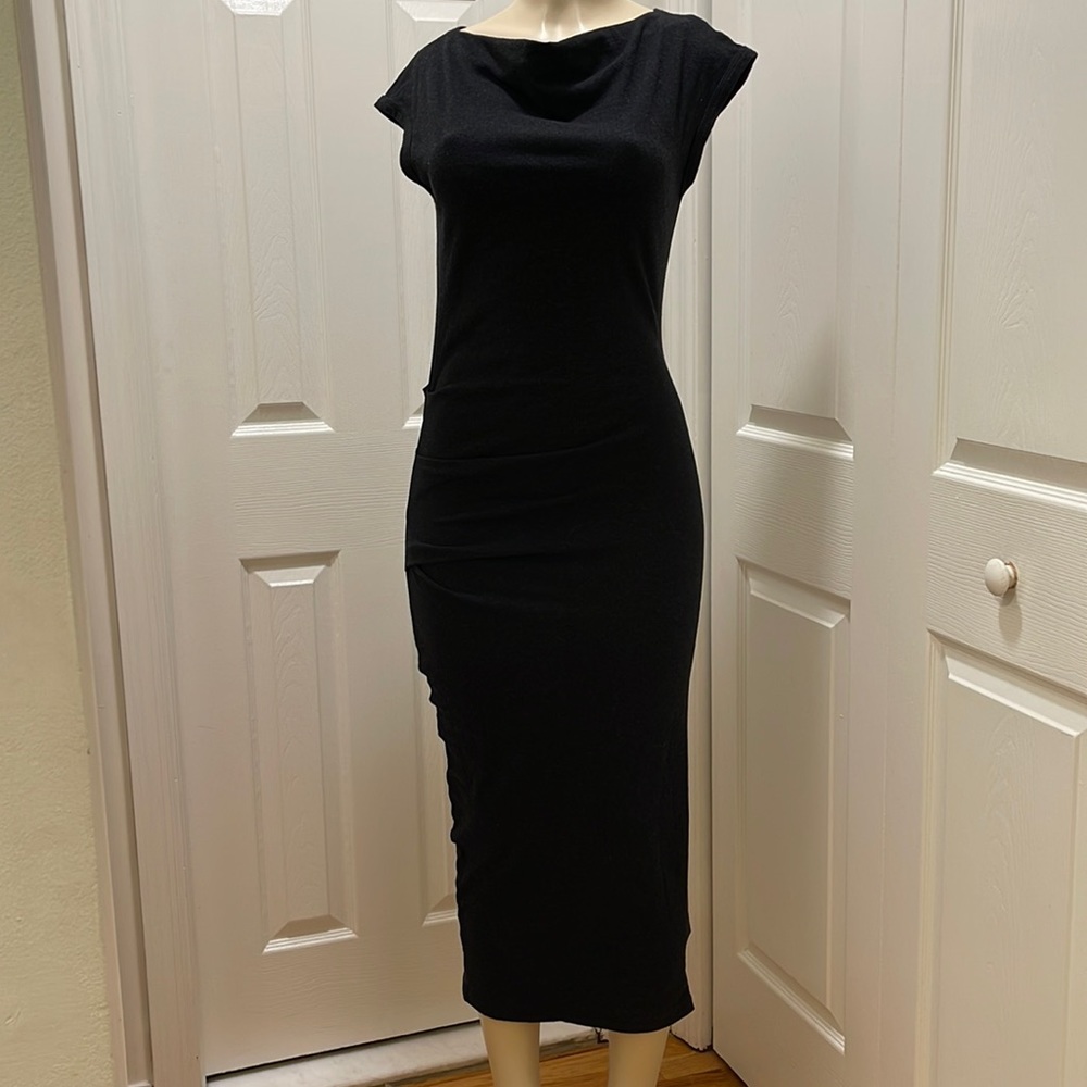 James Perse Dresses | James Perse Wide Strap Ruched Dress in Black Size 2